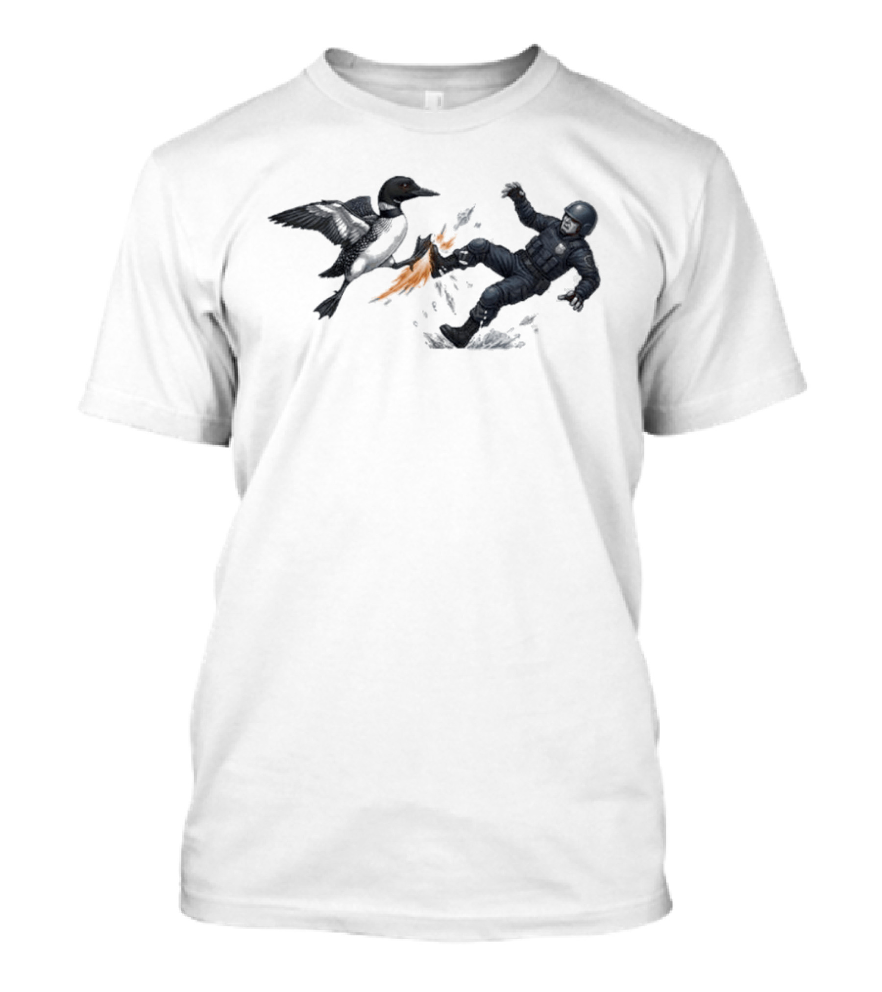 Minnesota Loon Vs ICE Wild Encounter Action Scene T-Shirt