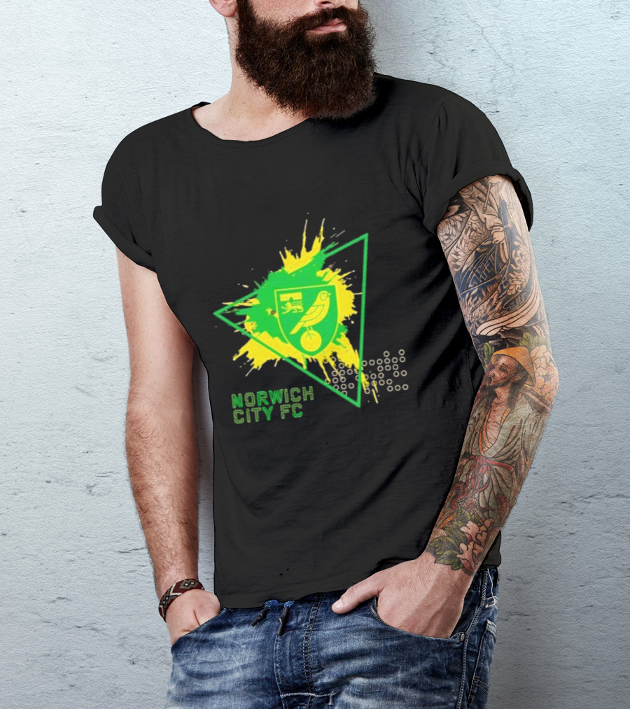 Norwich City FC Junior Crest Splash Triangle T-Shirt