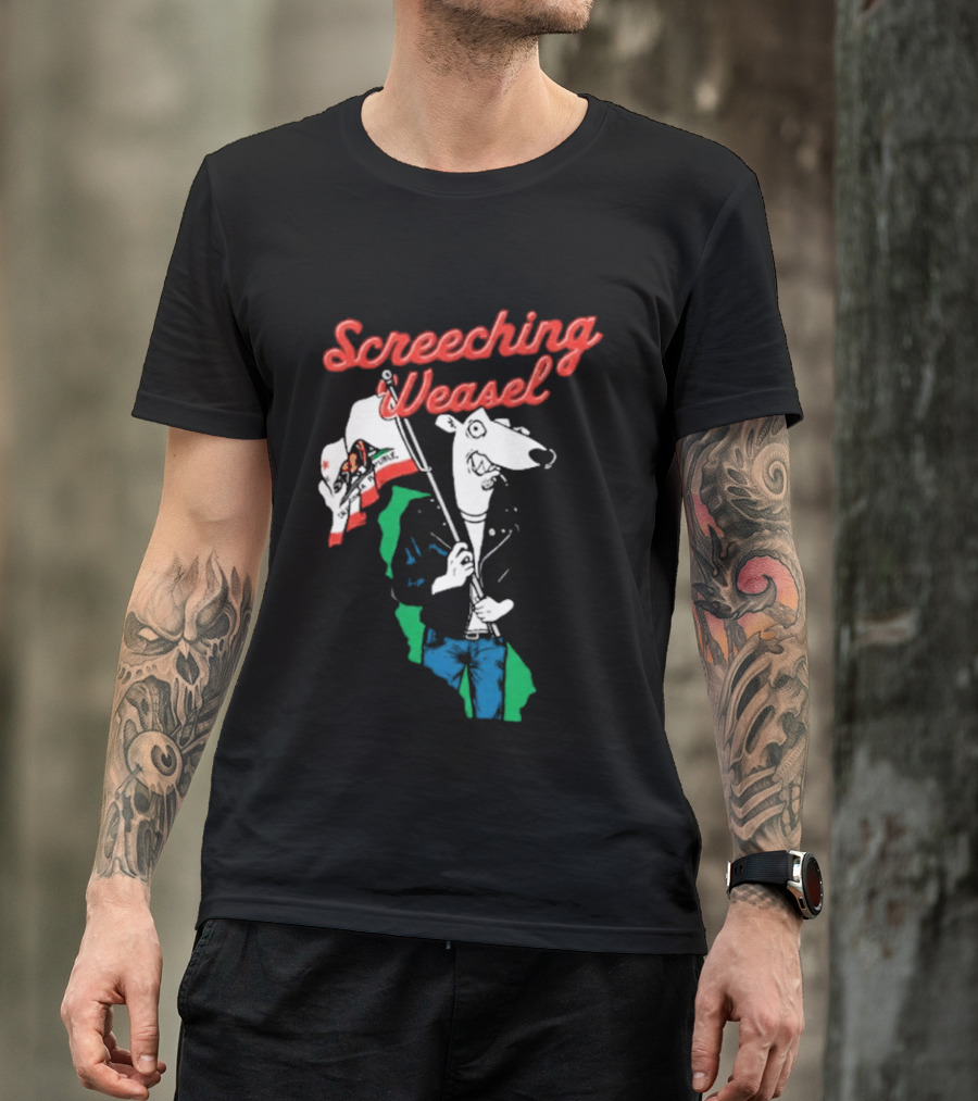 Screeching Weasel California Flag Bearer T-Shirt