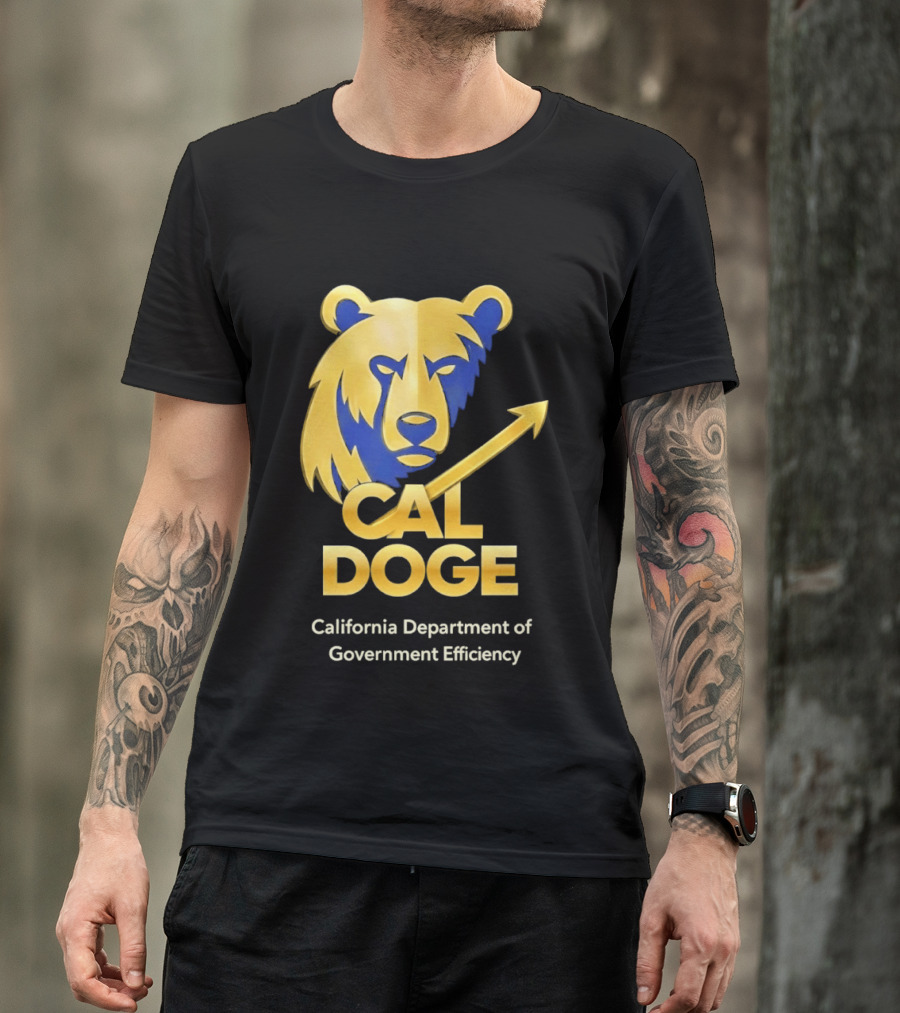 CAL DOGE California Department Of Government Efficiency Bear Arrow T-Shirt