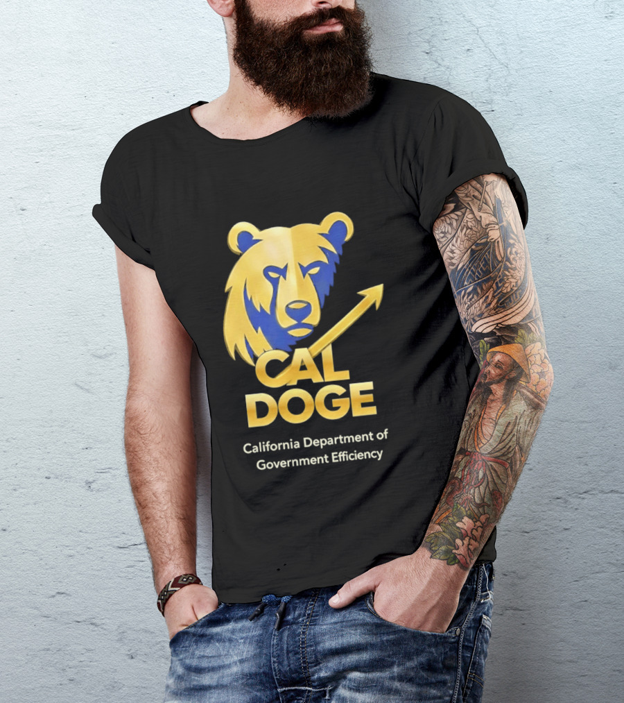 CAL DOGE California Department Of Government Efficiency Bear Arrow T-Shirt