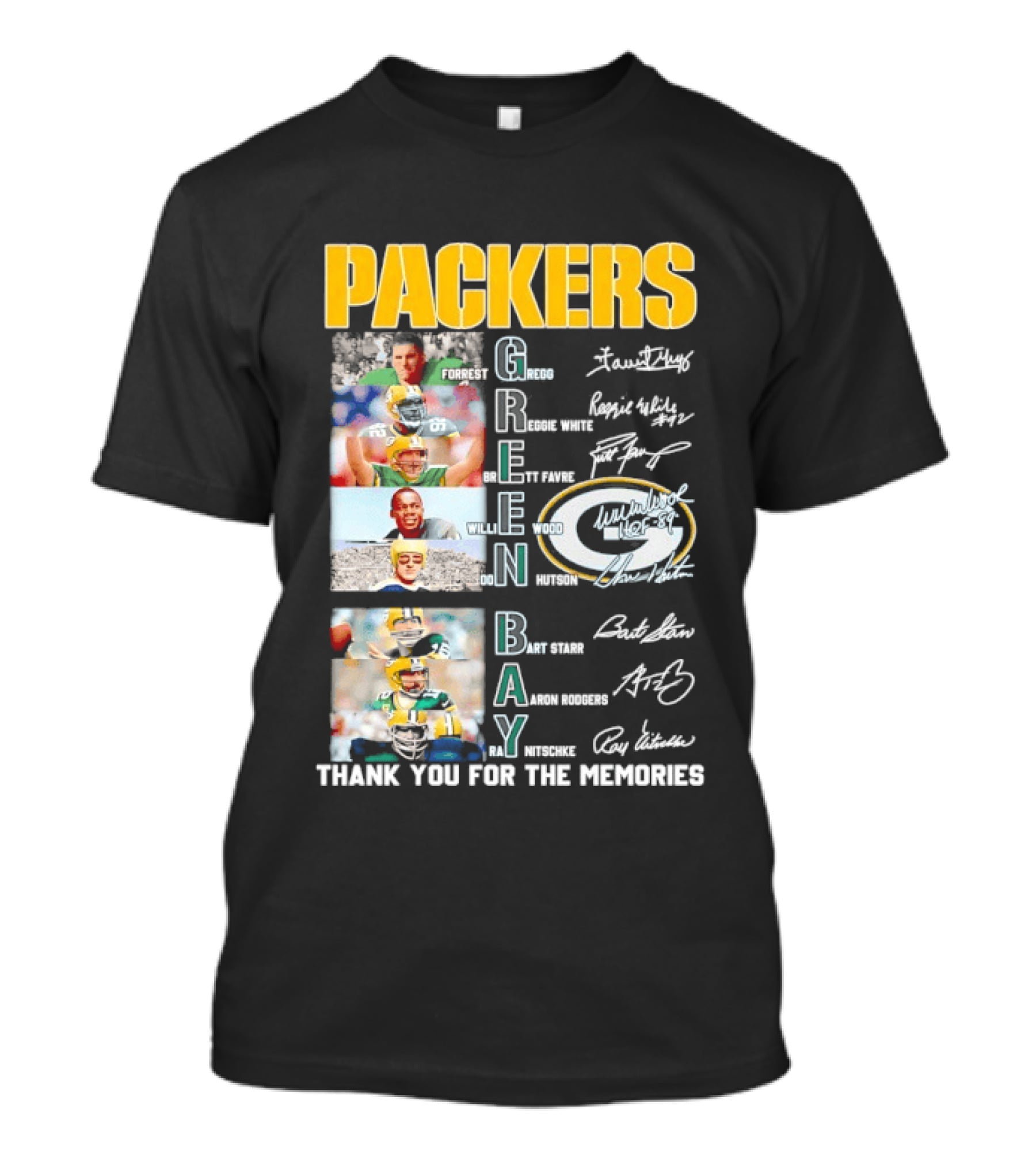 Packers Green Bay Thank You For The Memories Legends Signatures T-Shirt