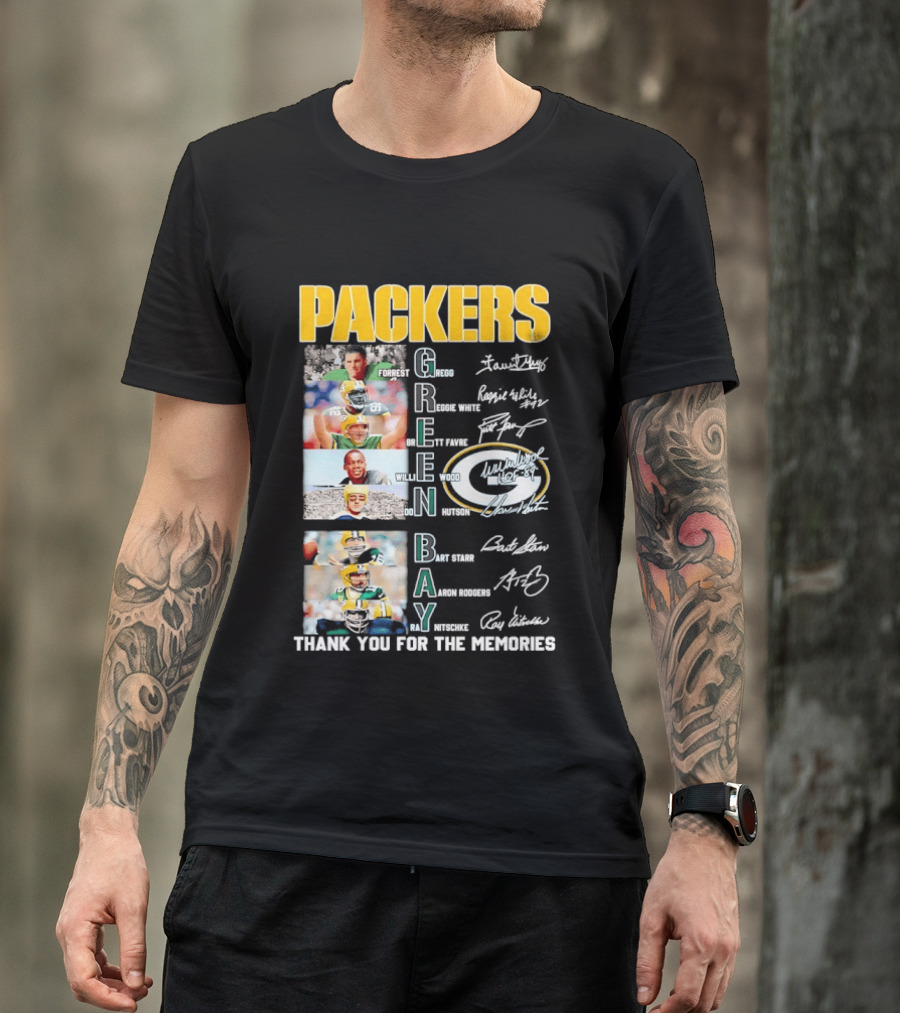 Packers Green Bay Thank You For The Memories Legends Signatures T-Shirt