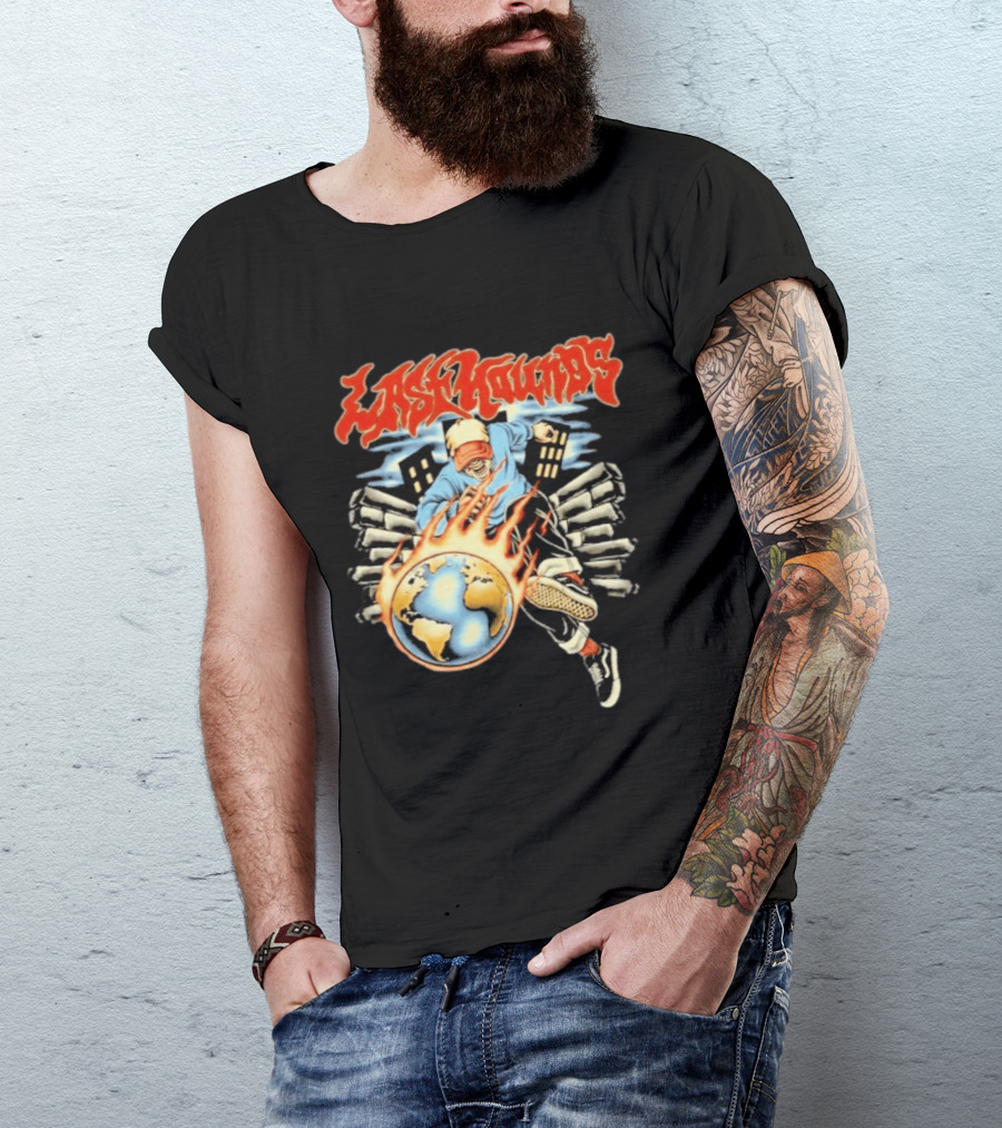 Last Hounds Tour Feb 2026 Flaming Globe T-Shirt