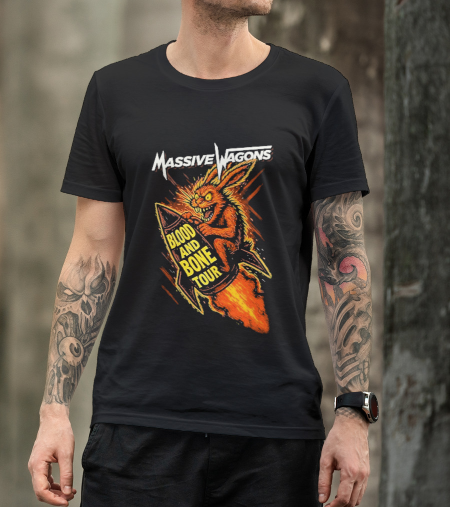 Massive Wagons Blood And Bone European Tour Rocket Demon T-Shirt