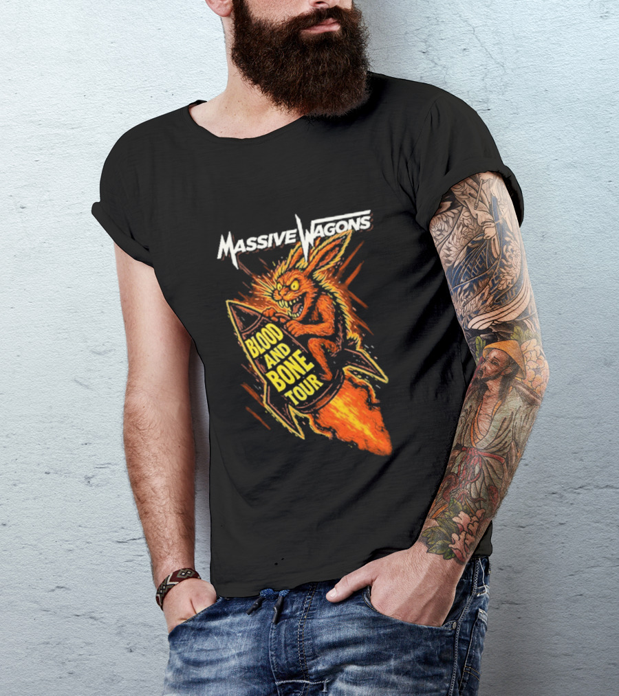 Massive Wagons Blood And Bone European Tour Rocket Demon T-Shirt
