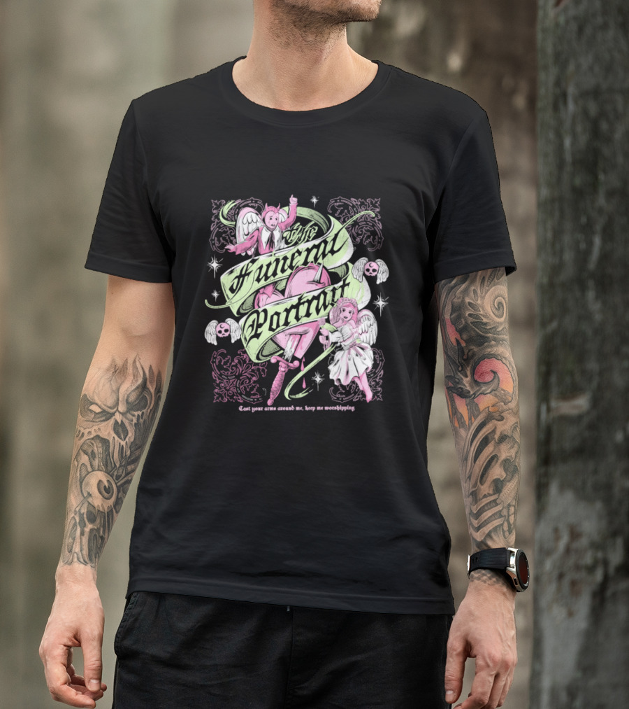 The Funeral Portrait Devil And Angel Pink Heart Aesthetic T-Shirt