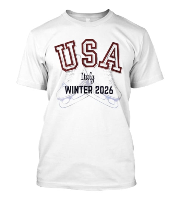 USA Winter 2026 Italy Ice Skating T-Shirt