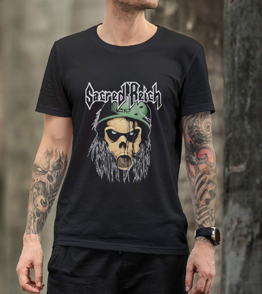 Sacred Reich OD Skull Soldier Helmet T-Shirt