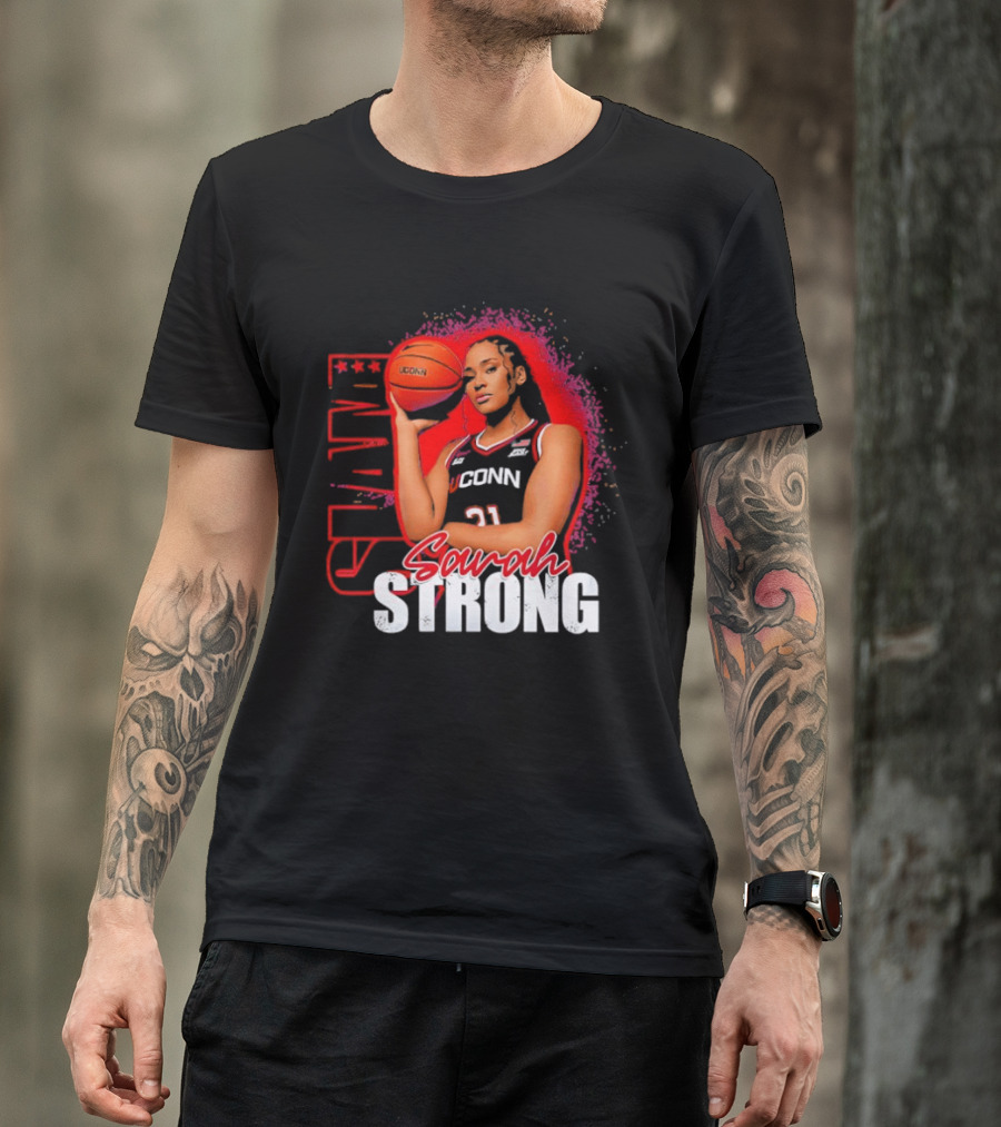 SLAM Sarah Strong #21 UConn Huskies Basketball Star T-Shirt