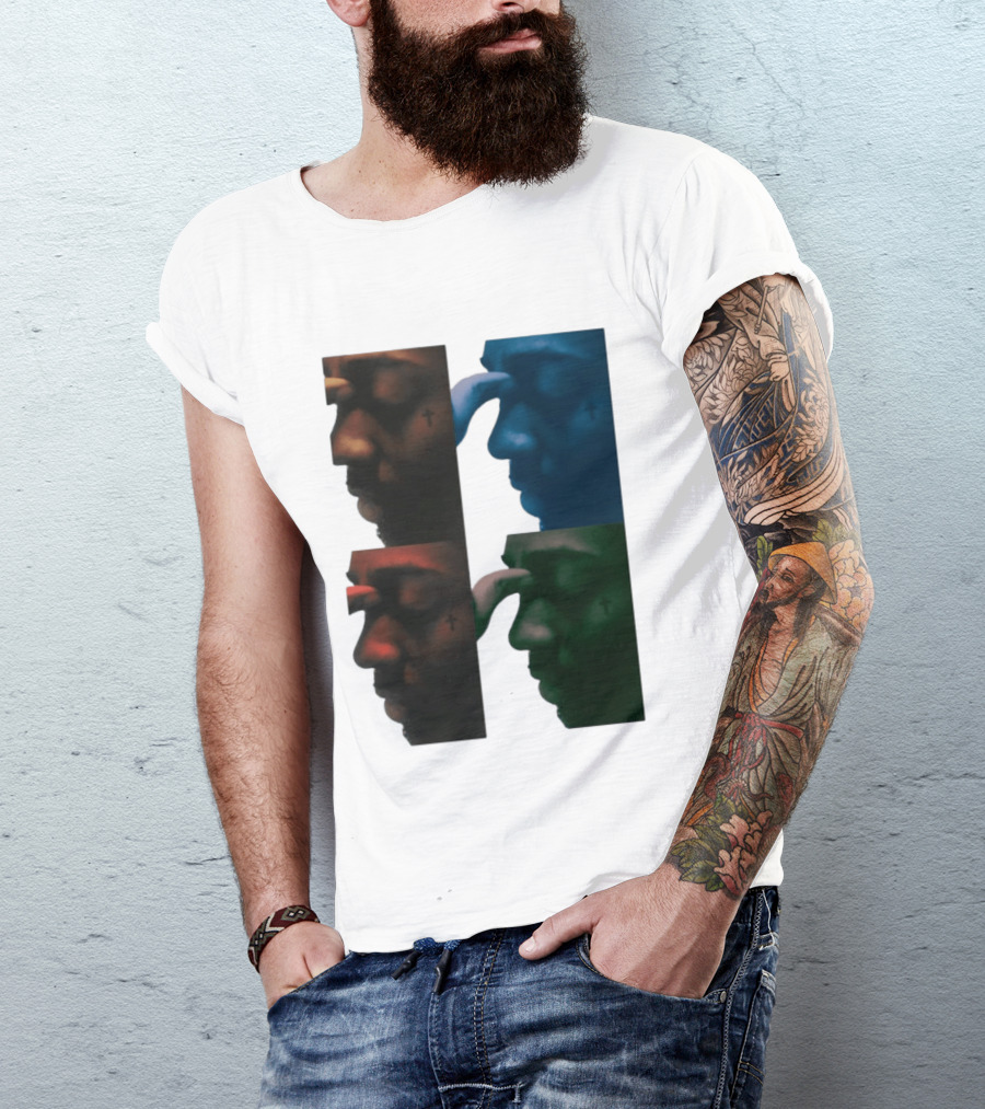 Brent Faiyaz Album Cover Cross Tattoo Four Panel Side Profile T-Shirt