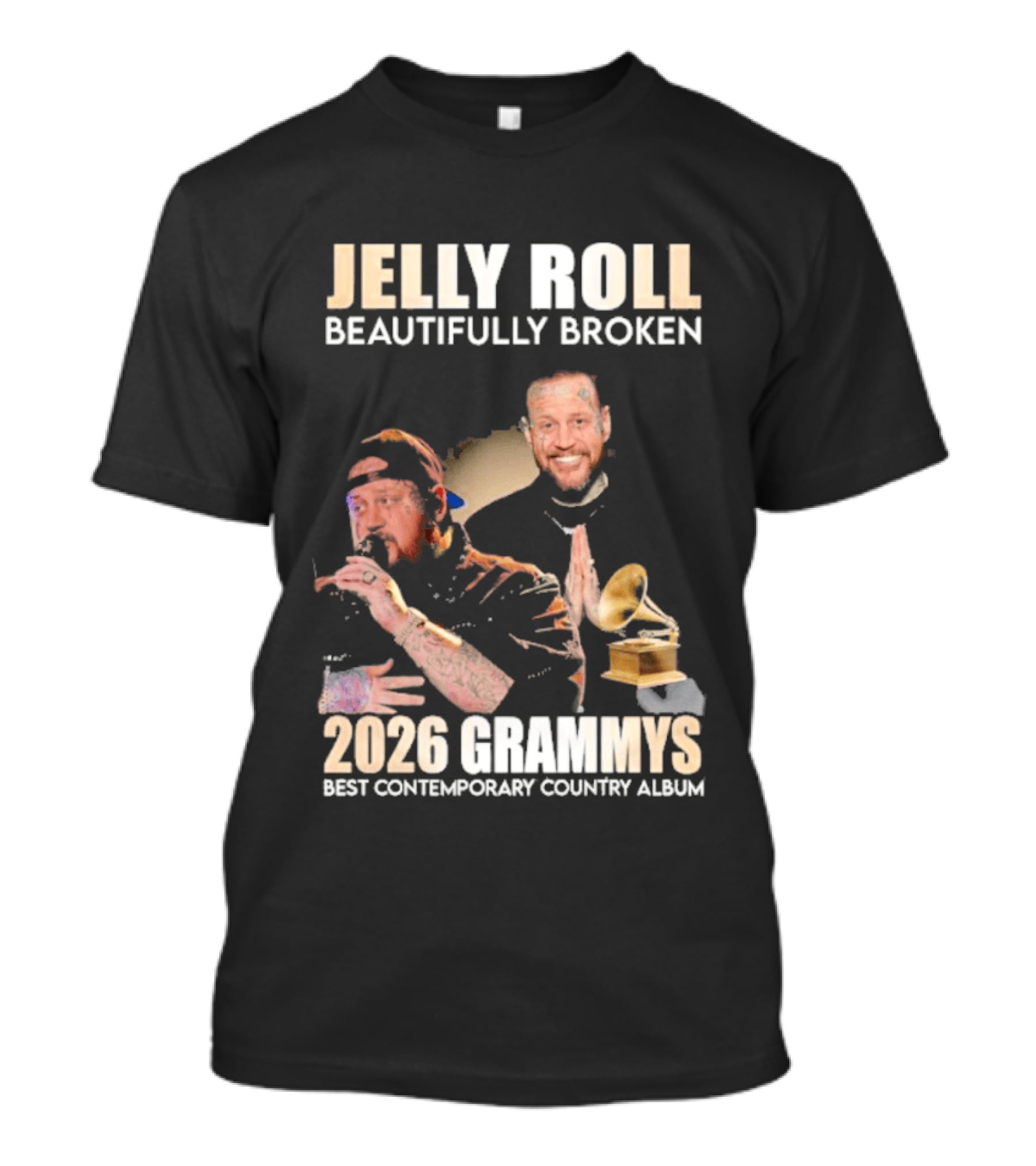 Jelly Roll Beautifully Broken 2026 Grammys Best Contemporary Country Album T-Shirt
