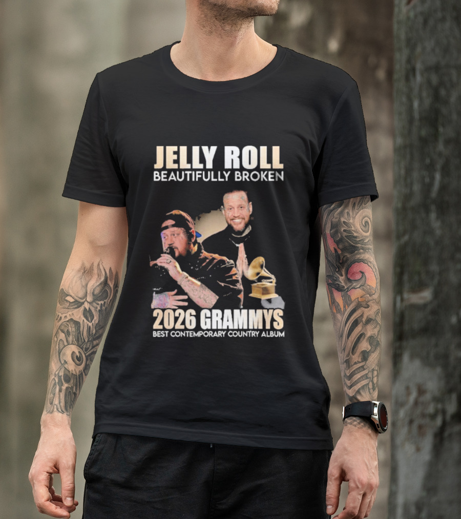 Jelly Roll Beautifully Broken 2026 Grammys Best Contemporary Country Album T-Shirt
