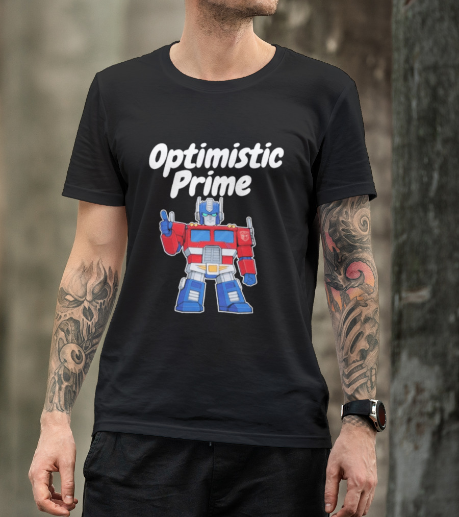 Optimistic Prime Robot Character Thumbs Up T-Shirt