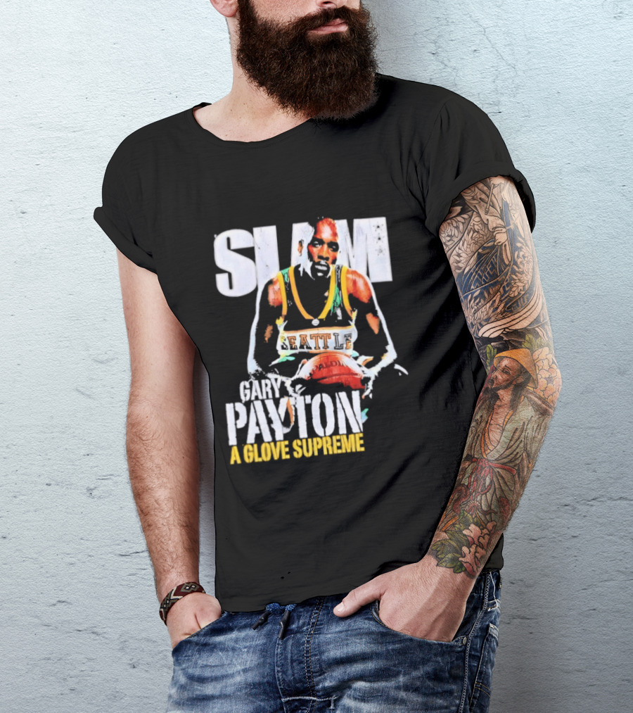 Gary Payton Slam A Glove Supreme 90s Basketball T-Shirt
