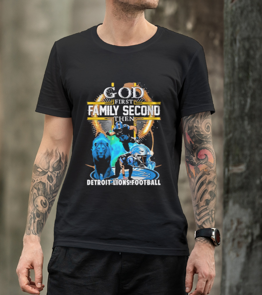 God First Family Second Detroit Lions Football St. Brown & Gibbs T-Shirt