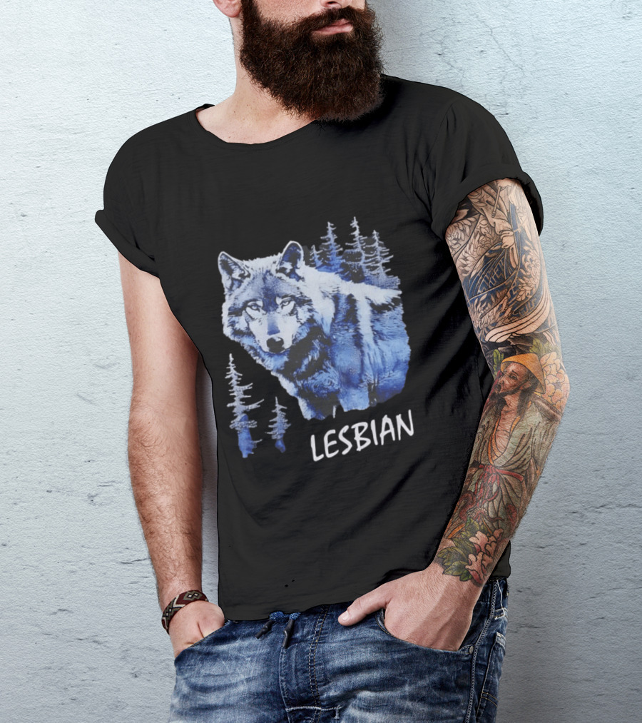 Wolf Lesbian Blue Forest T-Shirt