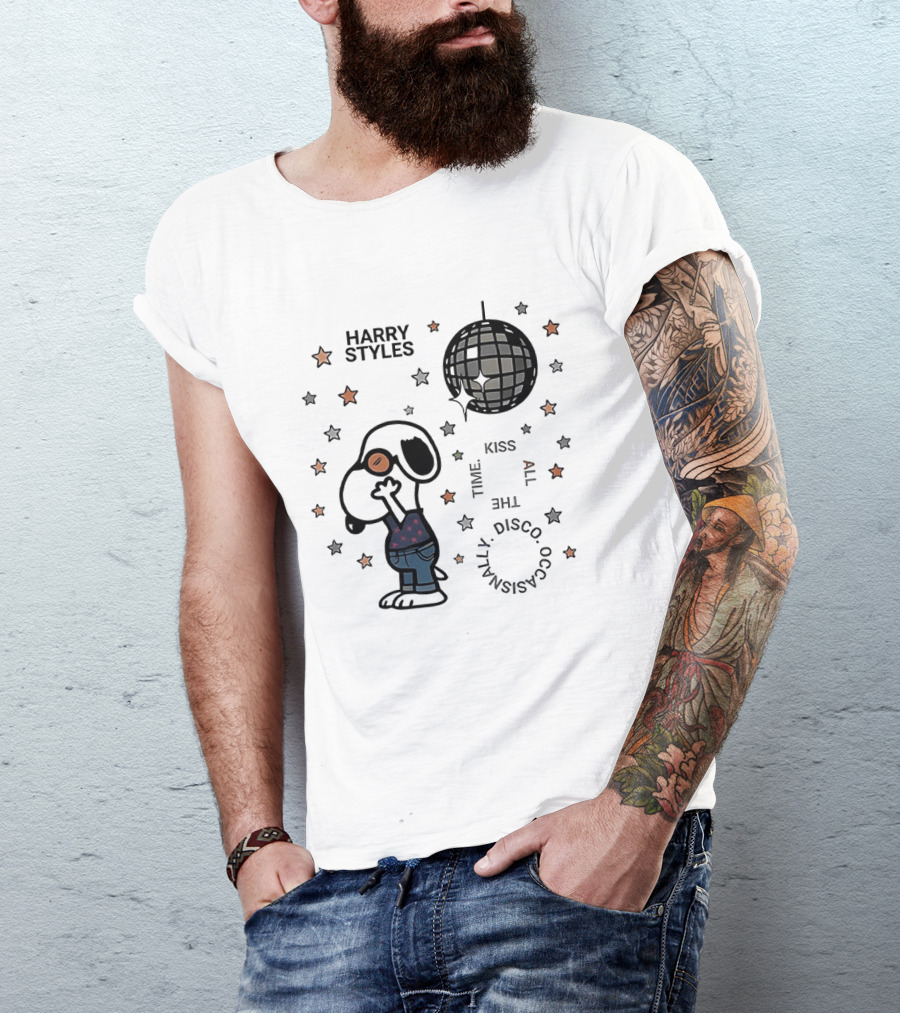 Harry Styles Snoopy Kiss The Disco Ball Occasionally T-Shirt