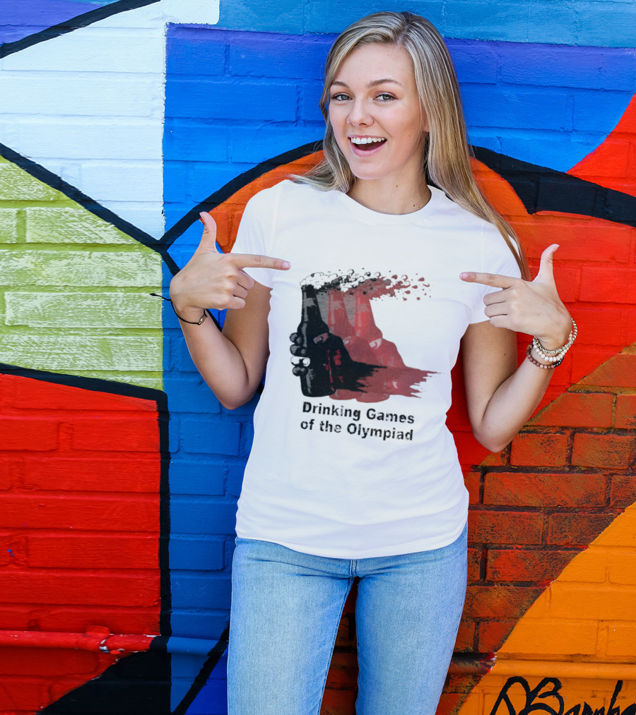 Drinking Games Of The Olympiad Pixelated Beer Splash T-Shirt