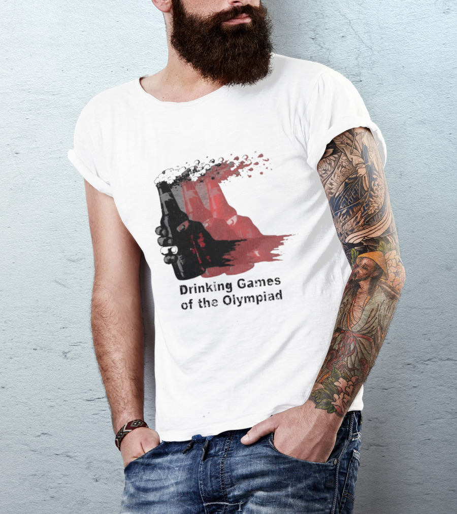 Drinking Games Of The Olympiad Pixelated Beer Splash T-Shirt