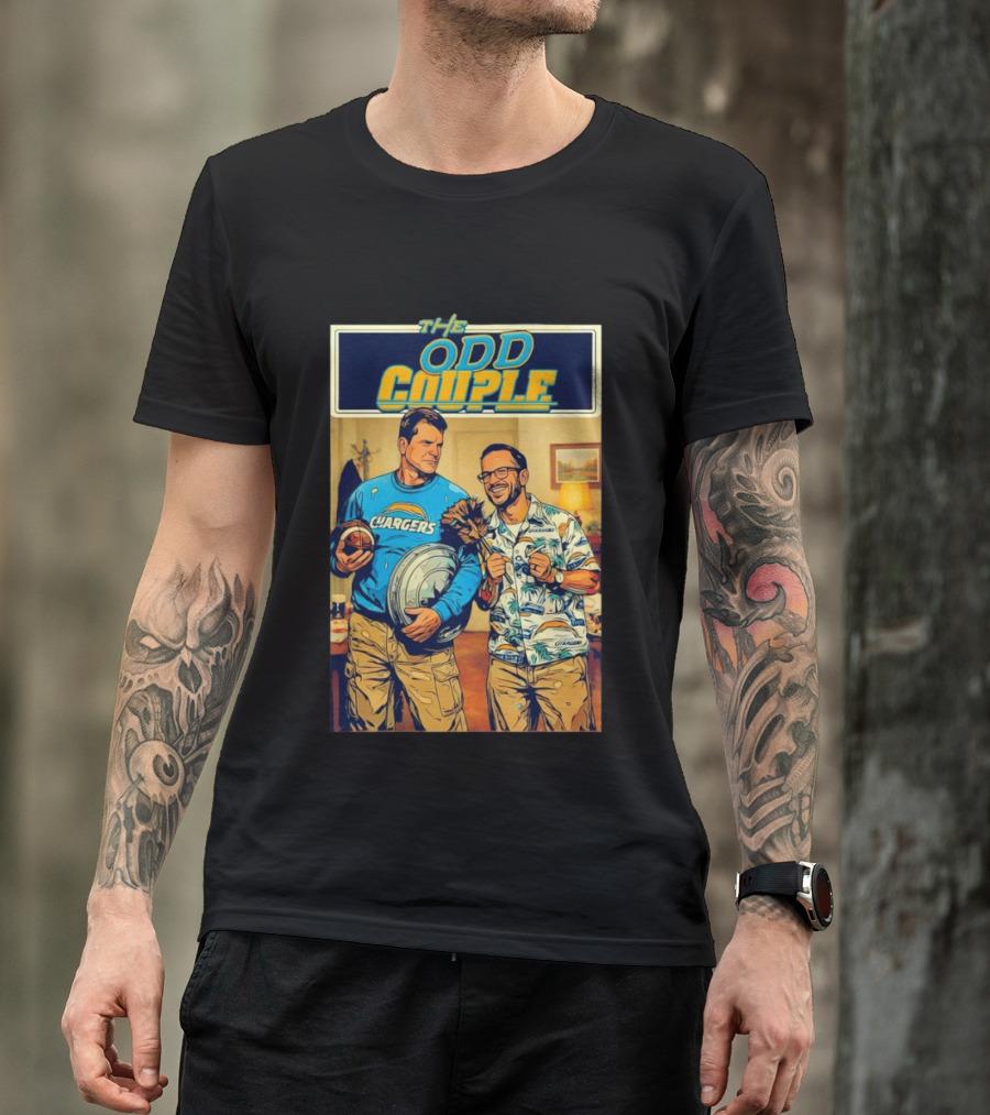 Los Angeles Chargers The Odd Couple TV Show Cartoon Football T-Shirt