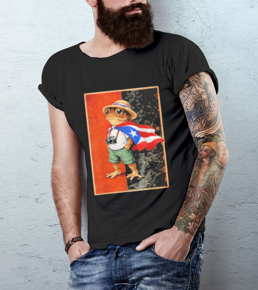 Coqui Frog Boricua Puerto Rican Flag Taino Heritage T-Shirt
