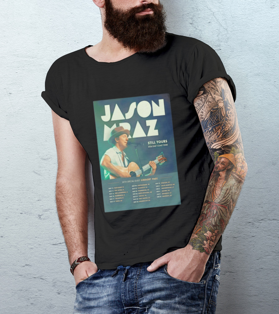 Jason Mraz Still Yours 2026 East Coast Tour Gregory Page Special Guest T-Shirt