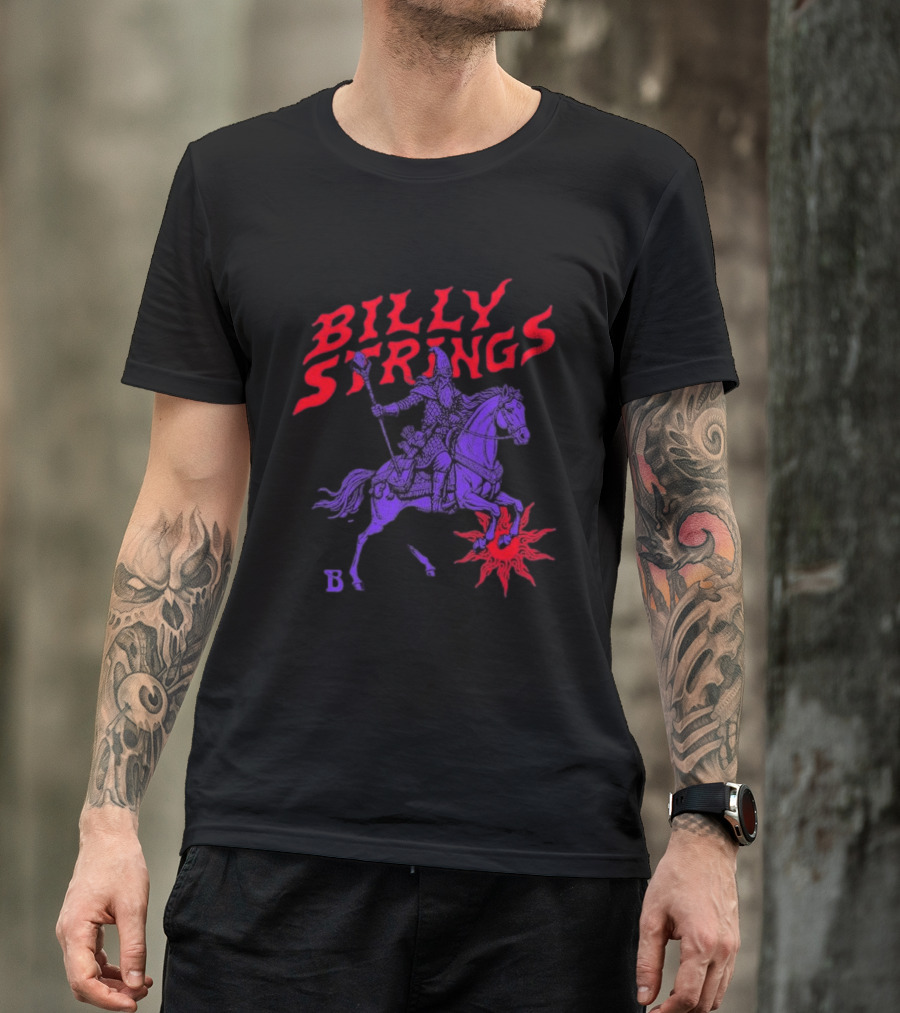 Billy Strings Winter 2026 Tour Knight's Tale Fiery Knight On Horseback T-Shirt