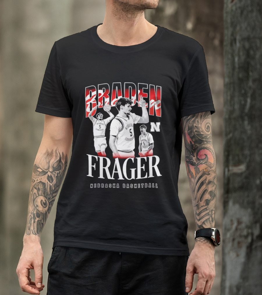 Braden Frager Nebraska Cornhuskers Basketball 90s T-Shirt