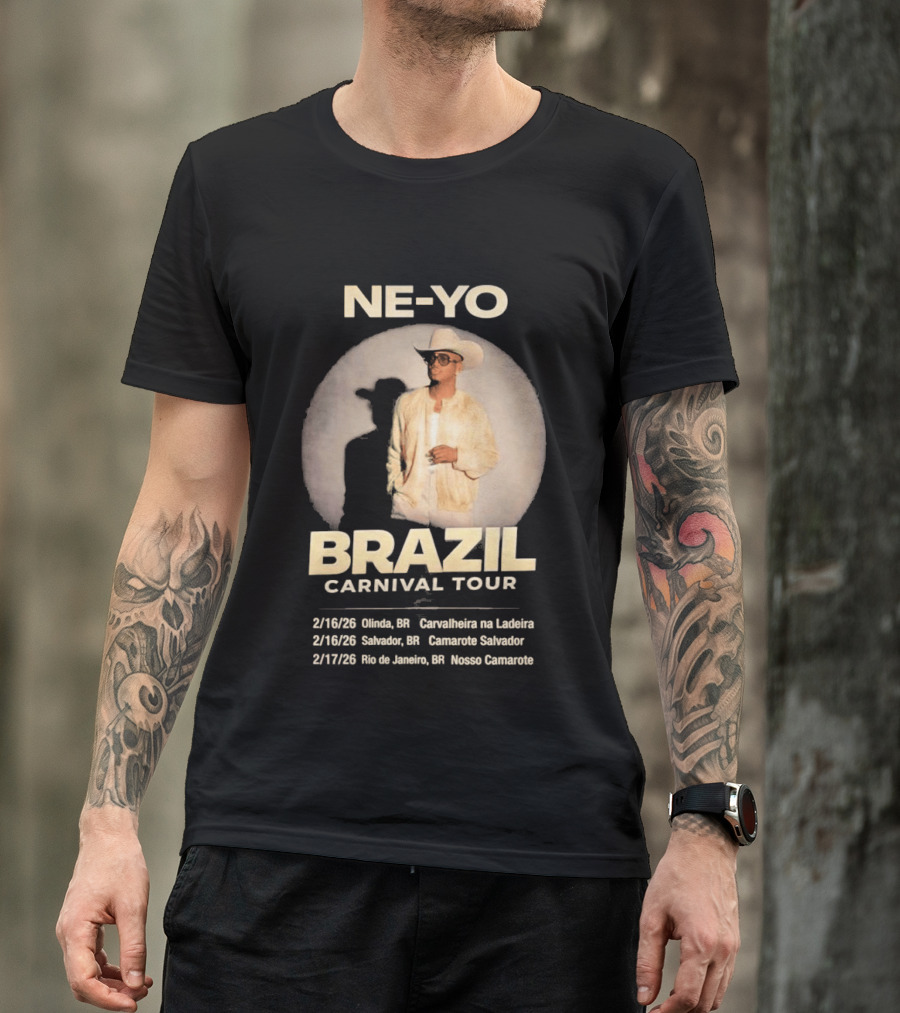 Ne Yo Brazil Carnival Tour 2026 Olinda Salvador Rio De Janeiro Dates T-Shirt