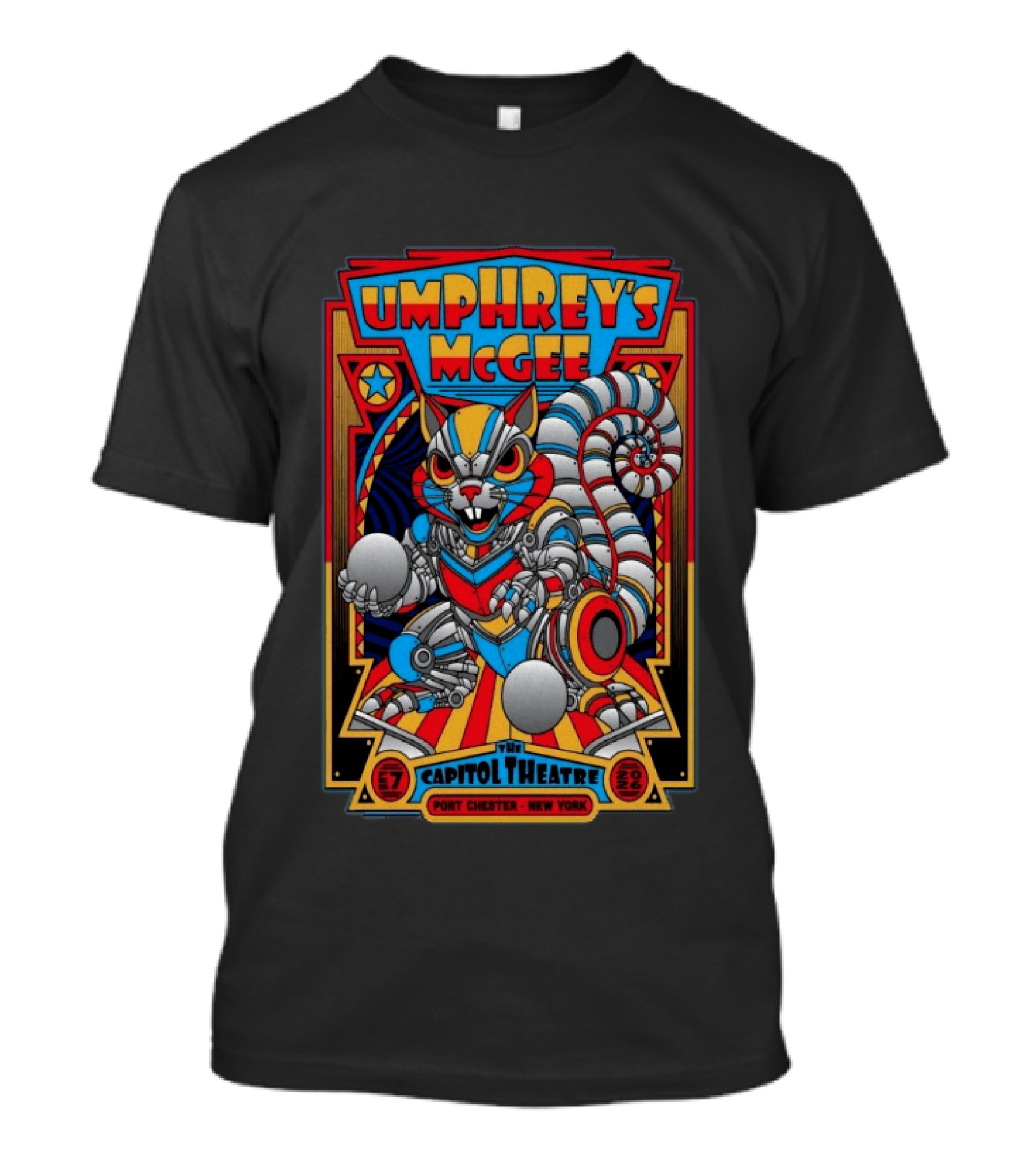 Umphrey's McGee Capitol Theatre Port Chester NY February 7 2026 Robot Squirrel T-Shirt
