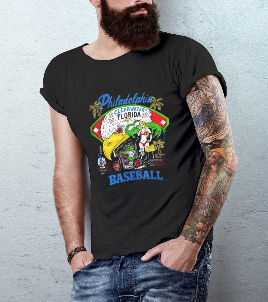 Philadelphia Phillies Clearwater Florida Baseball Alligator Beach Scene 2026 T-Shirt