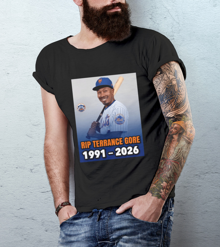 Rip Terrance Gore Mets Tribute 1991 2026 NYM News Baseball T-Shirt