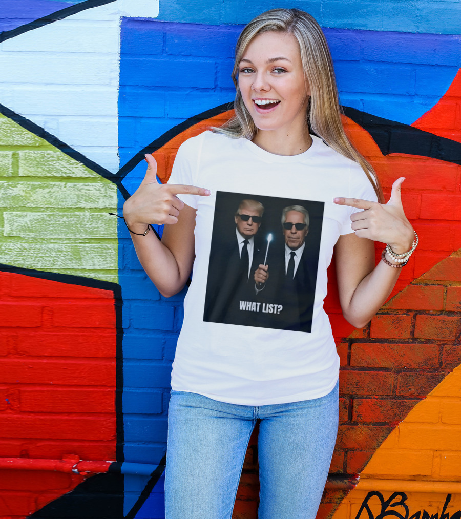 Donald Trump Jeffrey Epstein What List Men In Black T-Shirt