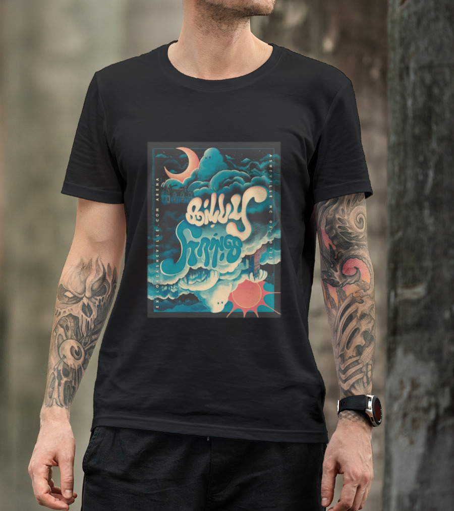 Billy Strings Tour Asheville NC February 10 2026 ExploreAsheville Arena Moon Clouds T-Shirt