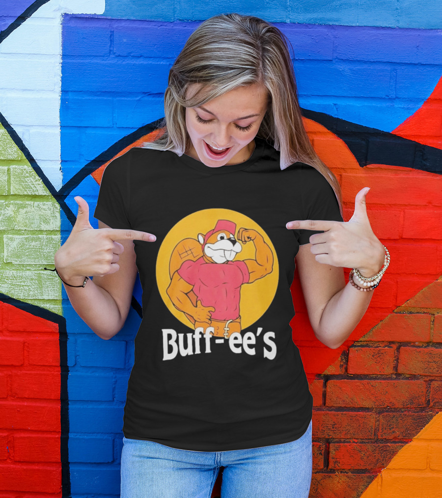 Buff Ee's Muscular Beaver Cartoon T-Shirt