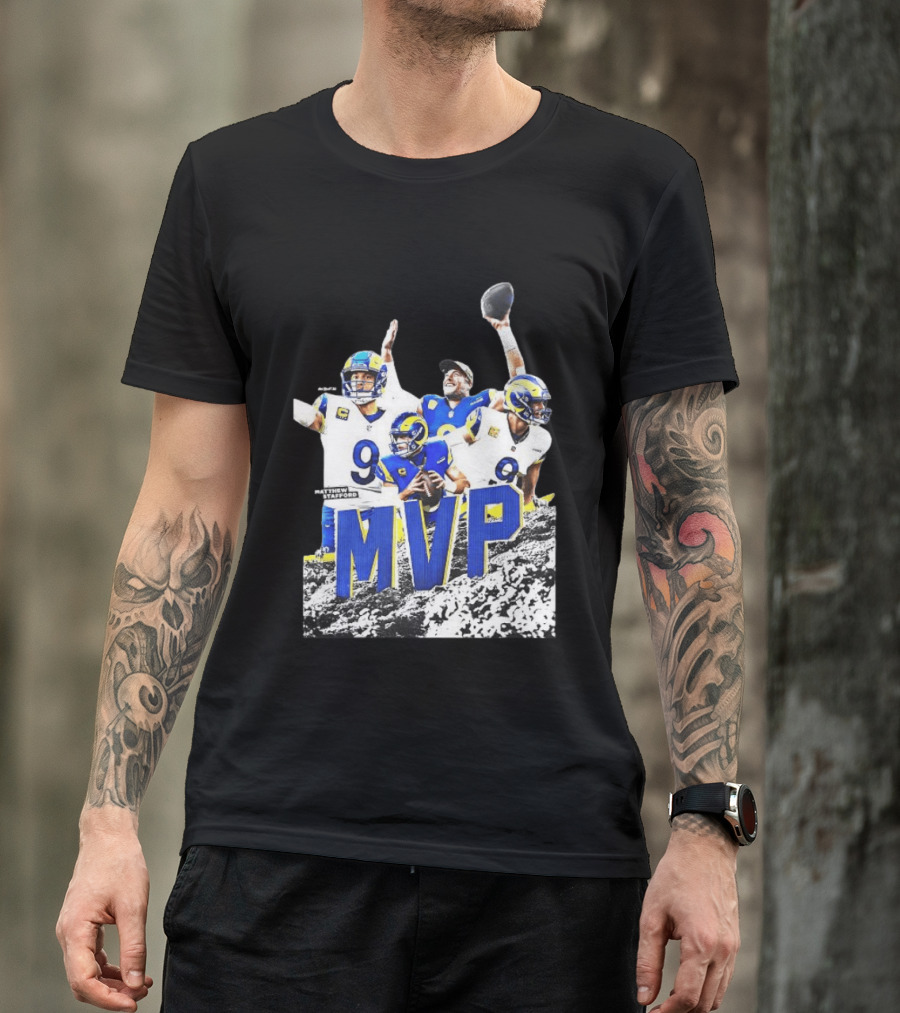 Matthew Stafford Los Angeles Rams MVP 2025 Number 9 Football T-Shirt