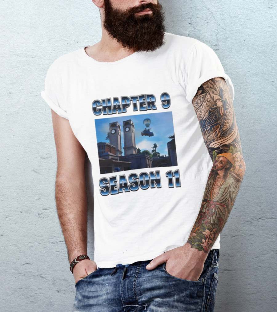 Chapter 9 Season 11 Tower Scene Floating Bus T-Shirt