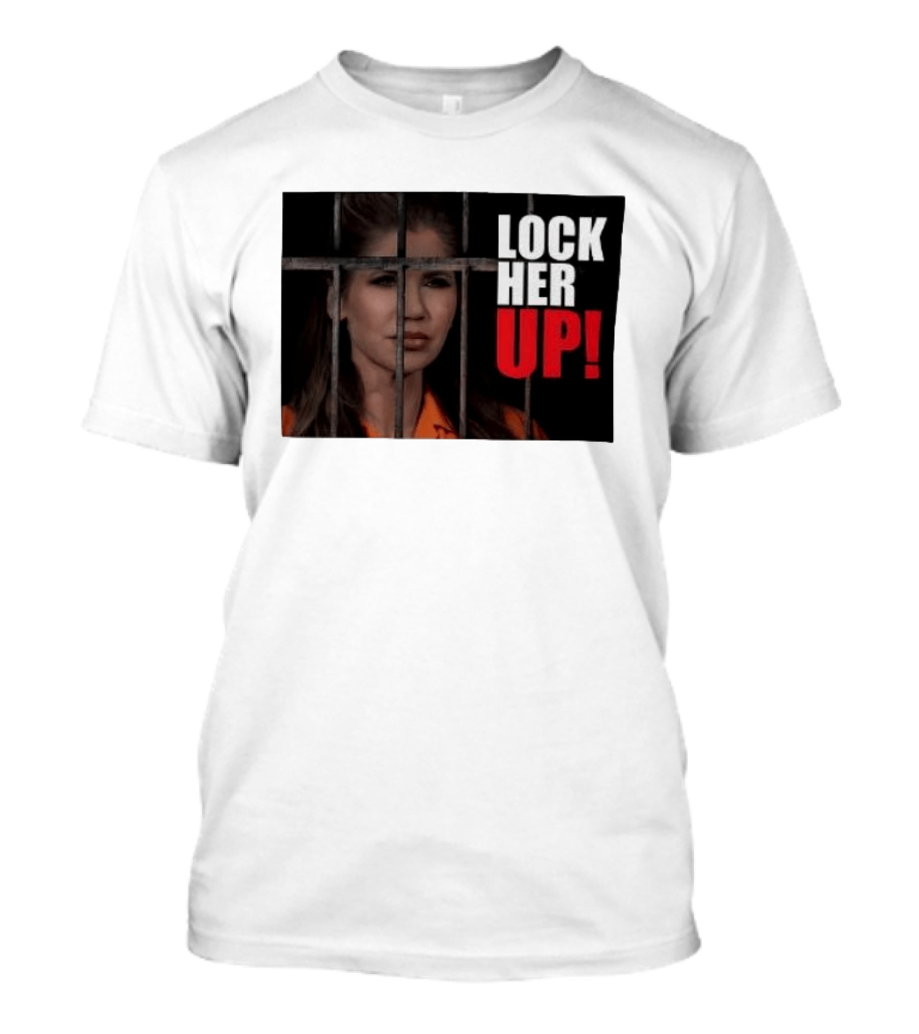 Lock Her Up Kristi Noem Bars Orange Jump Suit T-Shirt
