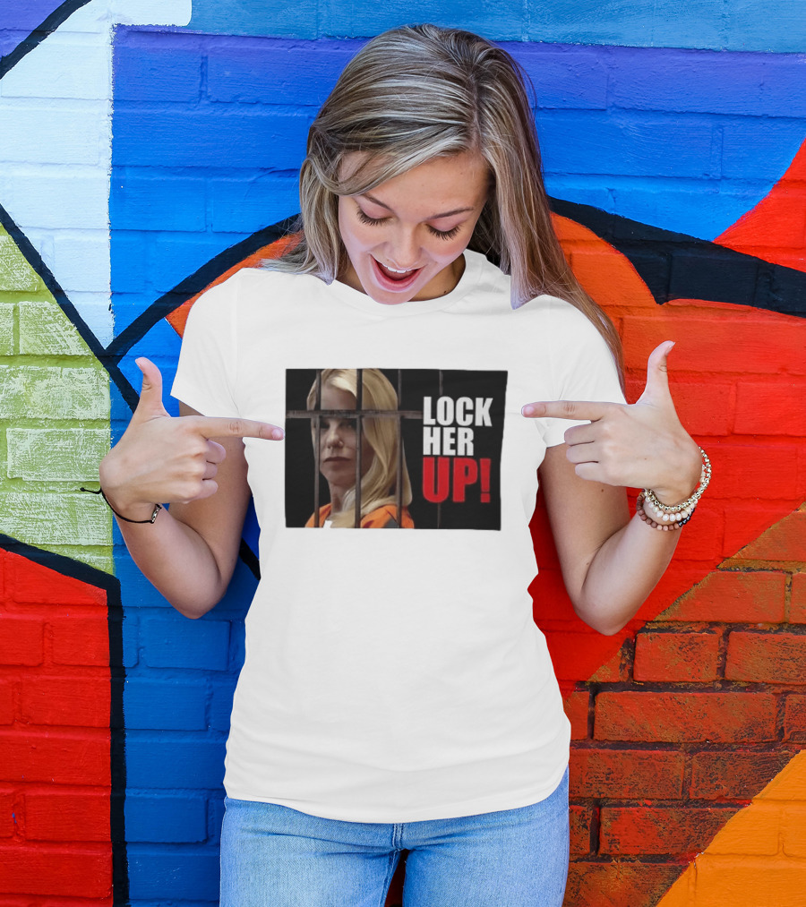 Pam Bondi Lock Her Up Prison Bars Image T-Shirt