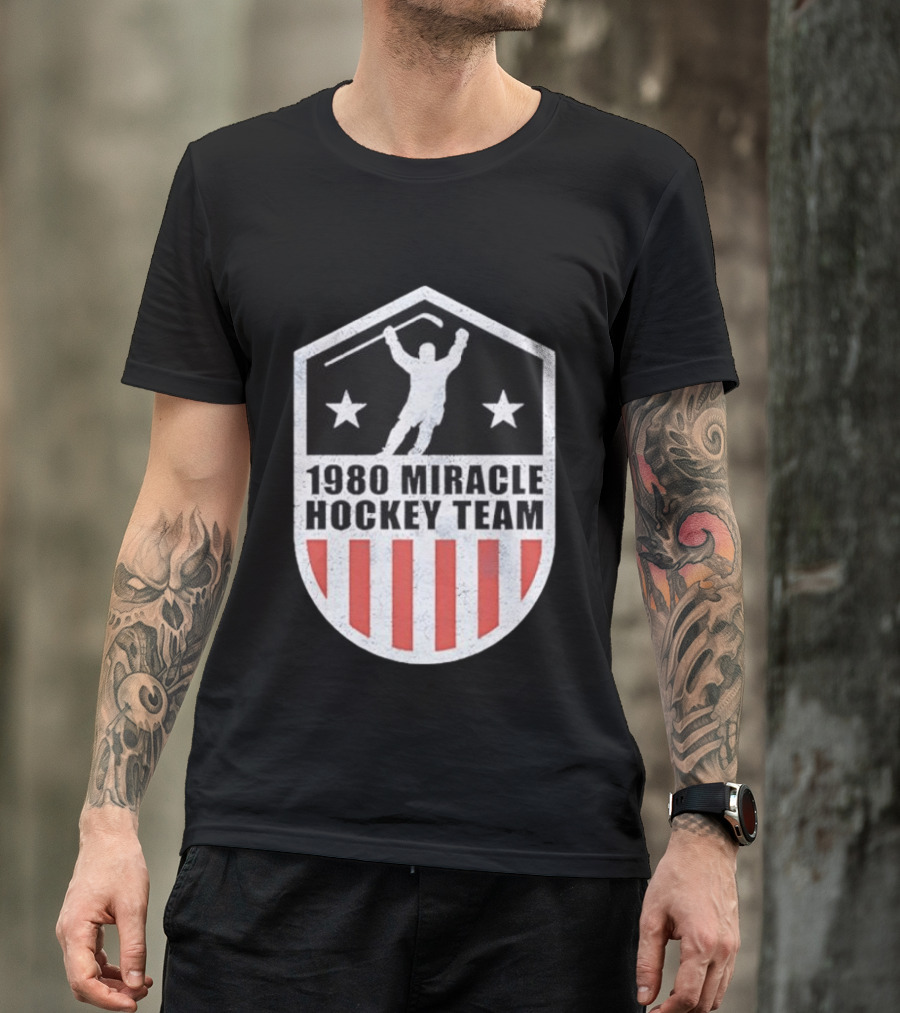 1980 Miracle Hockey Team Stars And Stripes Victory Celebration T-Shirt