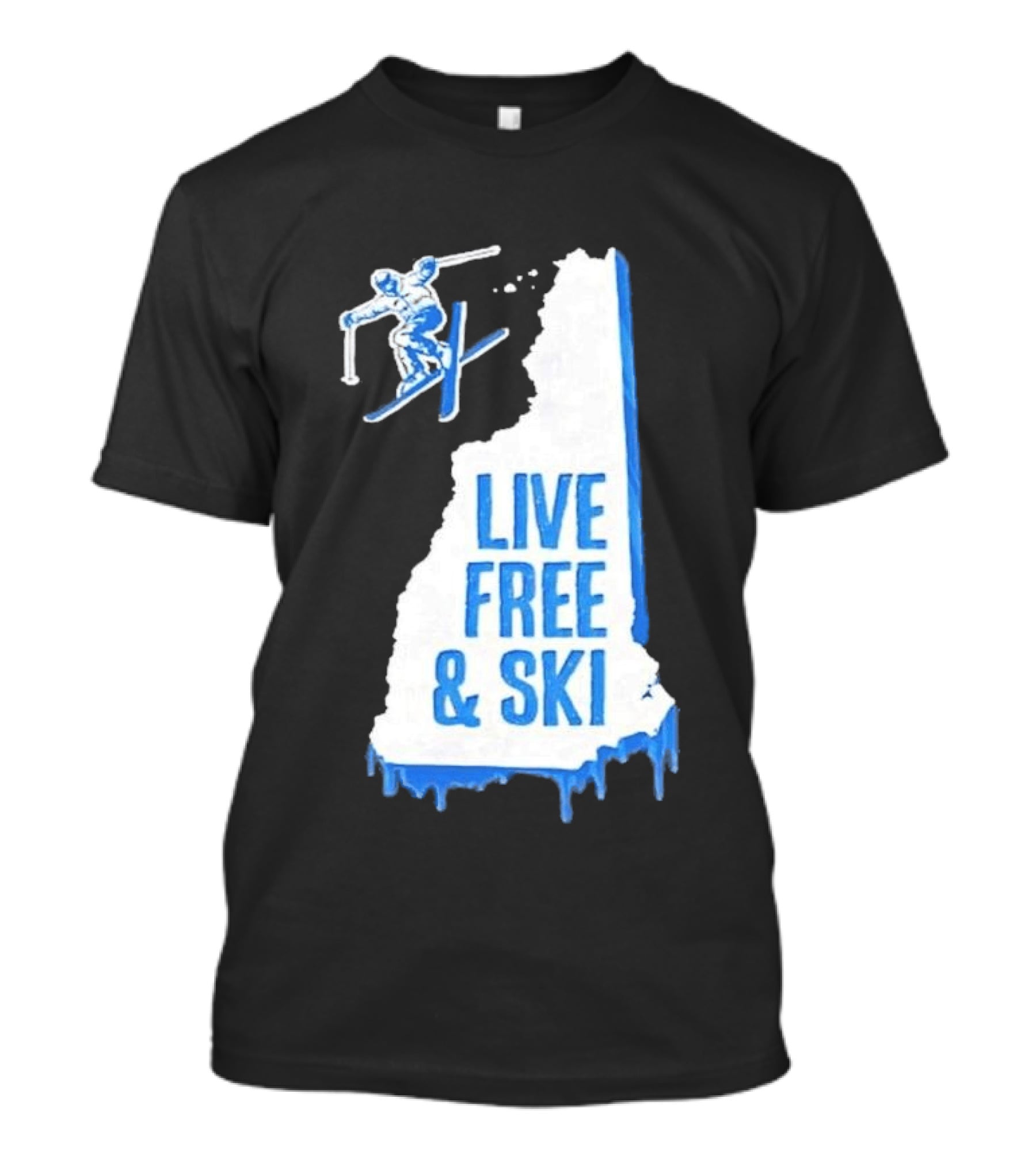 New Hampshire Live Free & Ski Winter Adventure Skiing T-Shirt