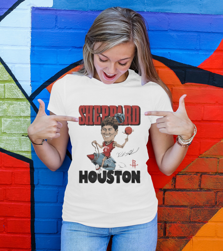 Houston Rockets Sheppard Cartoon Character Rocket T-Shirt