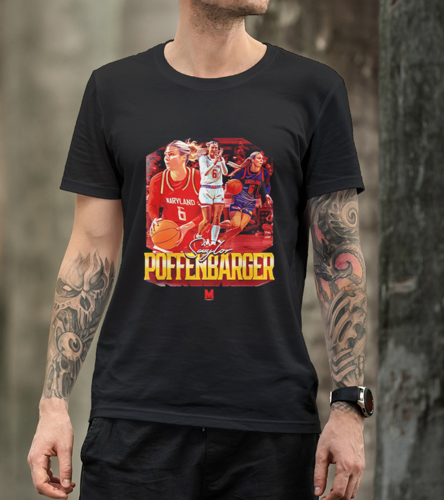 Saylor Poffenbarger Maryland Basketball Player 6 Collage T-Shirt