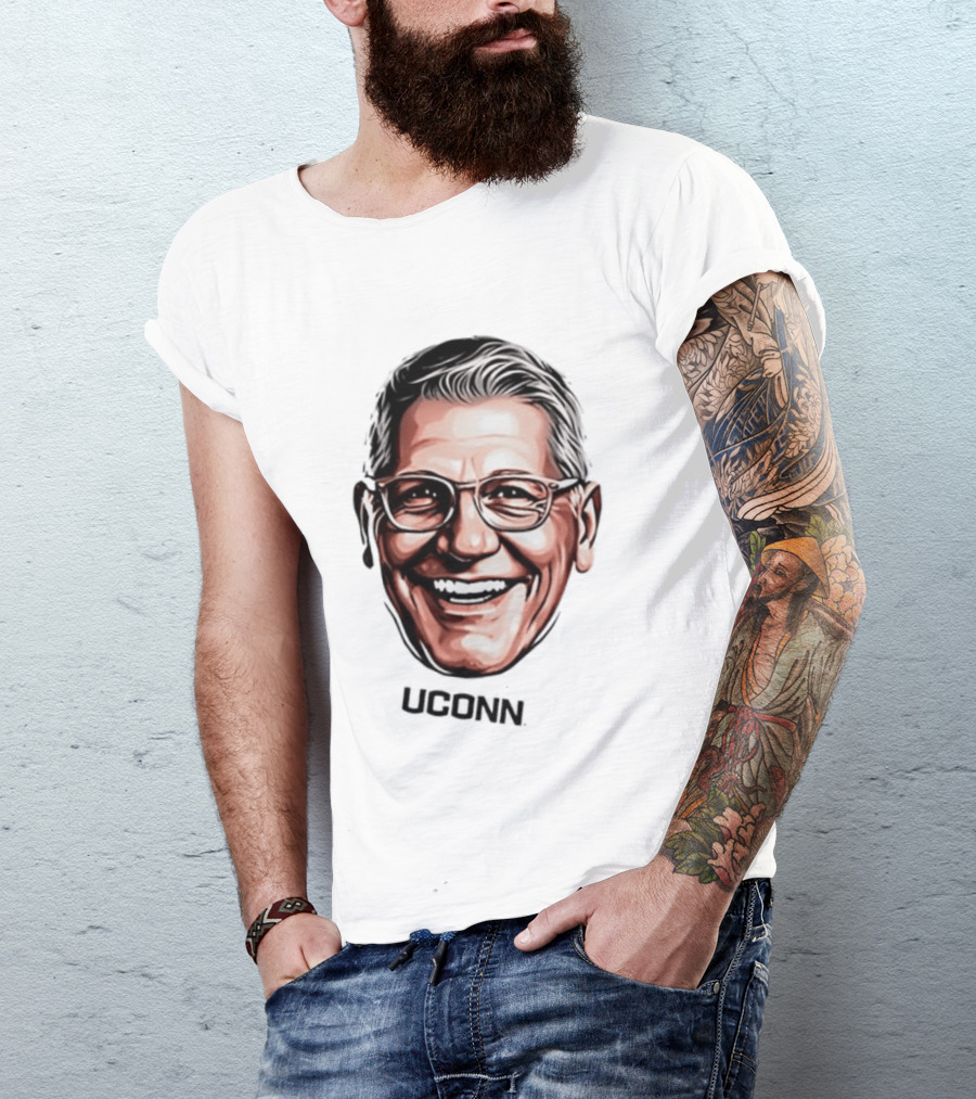 Geno Auriemma UConn Women's Basketball Coach Big Face T-Shirt