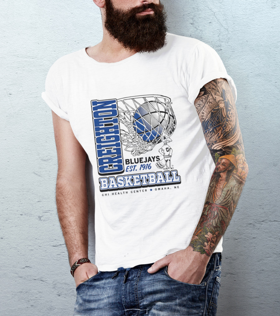 Creighton Bluejays Basketball Est 1916 CHI Health Center Omaha Nebraska T-Shirt