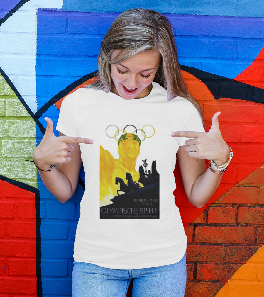Berlin 1936 1 16 Aug Olympische Spiele Olympische Ringe Quadriga T-Shirt