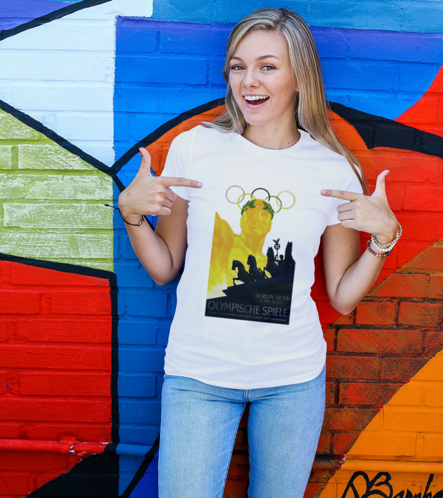 Berlin 1936 1 16 Aug Olympische Spiele Olympische Ringe Quadriga T-Shirt