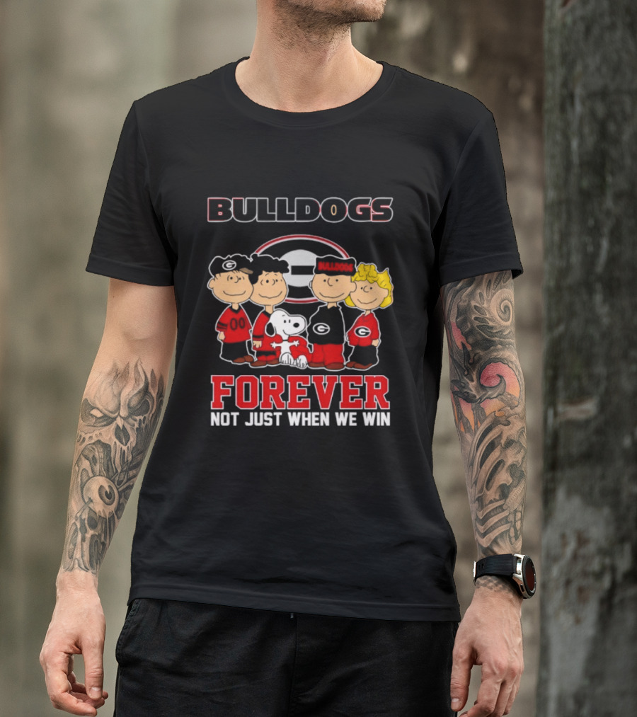 Bulldogs Snoopy Friends Forever Not Just When We Win T-Shirt