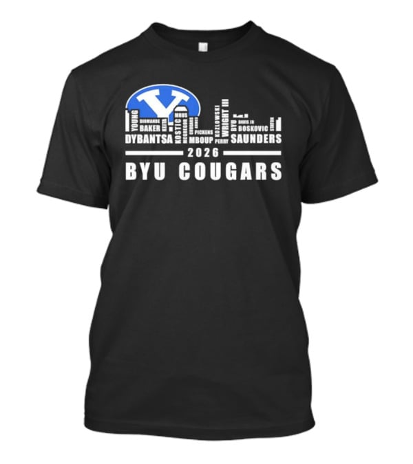 BYU Cougars 2026 Roster Skyline Collins Robinson Hall Saunders T-Shirt